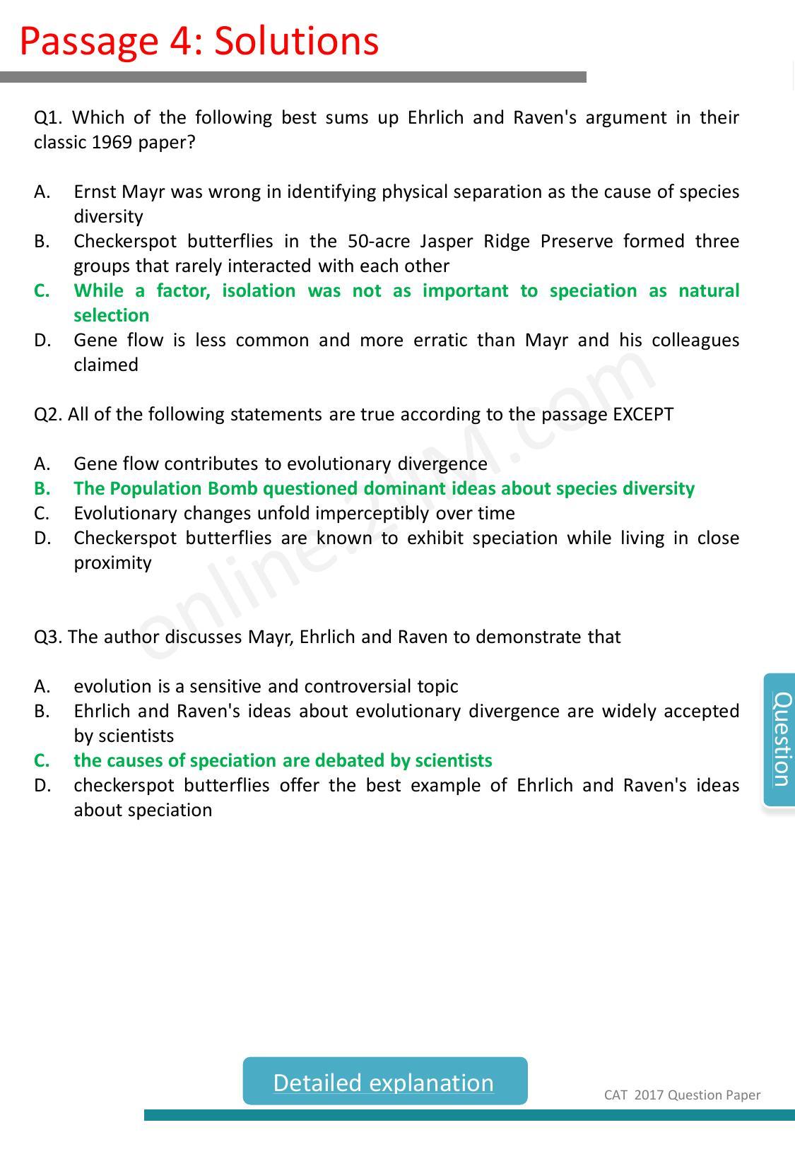 CAT 2017 CAT VARC Slot 1 Question Paper - Page 31