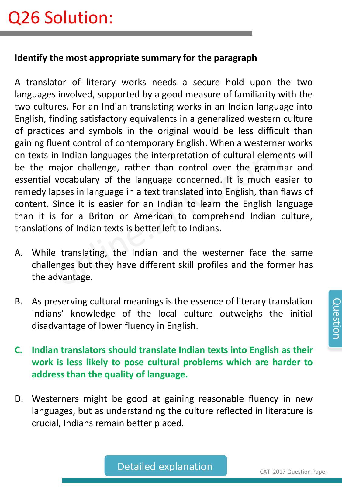 CAT 2017 CAT VARC Slot 1 Question Paper - Page 37