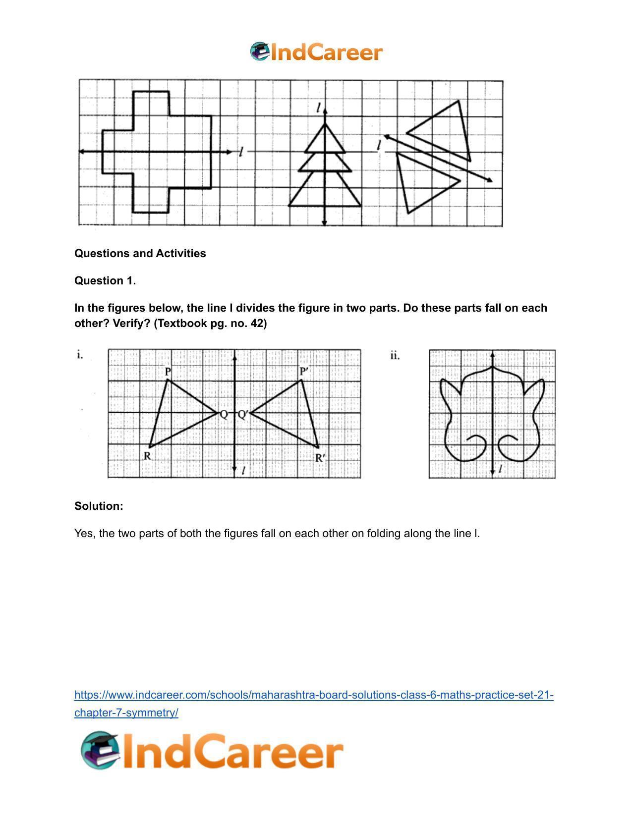 Maharashtra Board Solutions Class 6-Maths (Practice Set 21): Chapter 7- Symmetry - Page 3