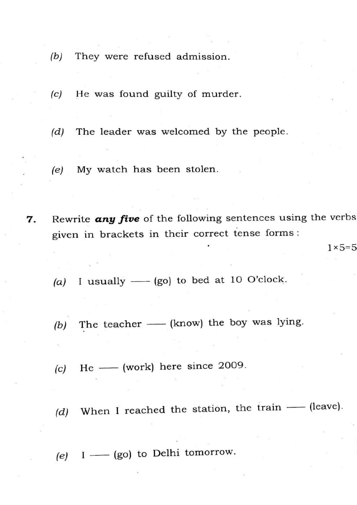 Assam HS 2nd Year English 2015 Question Paper - Page 6