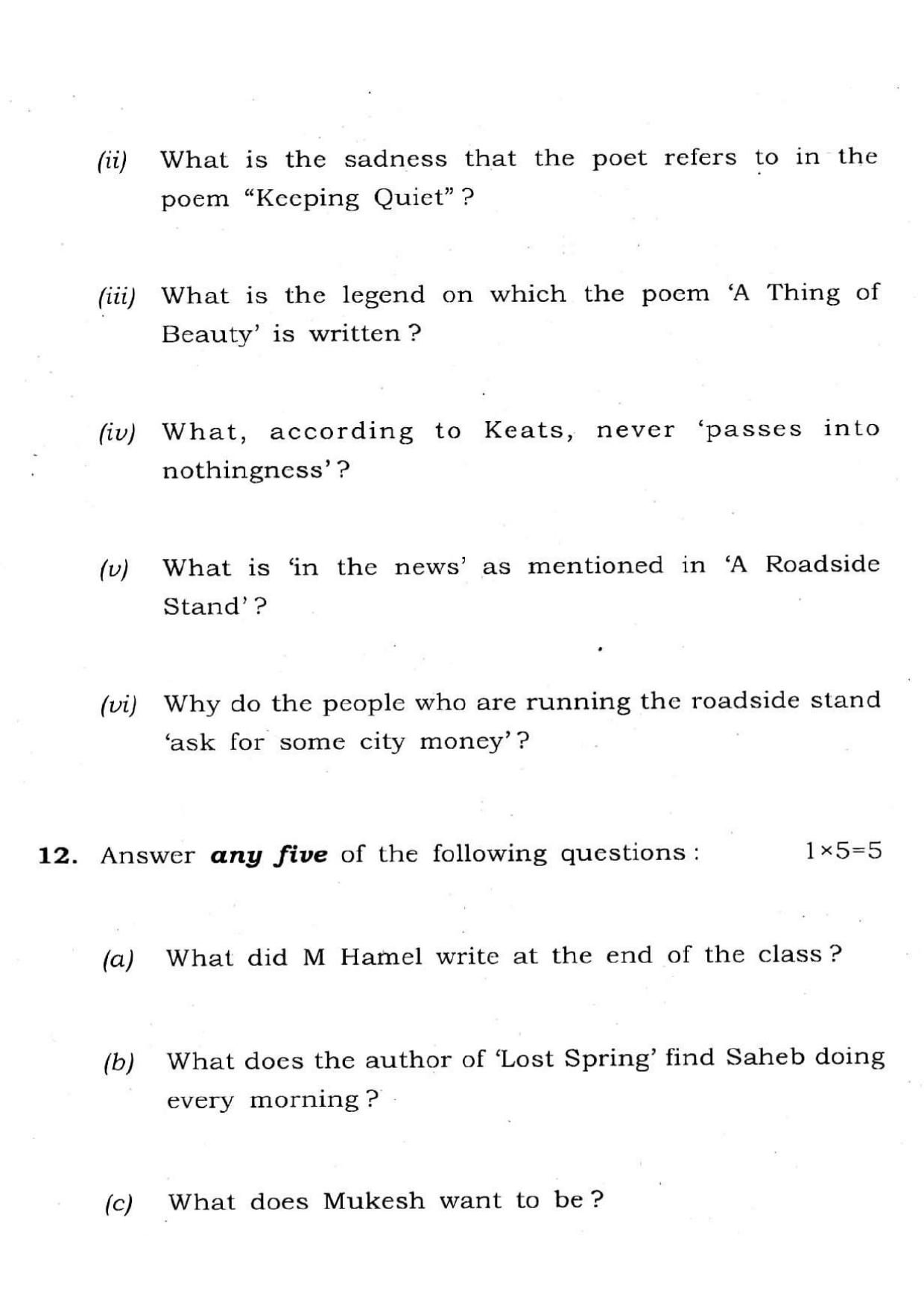 Assam HS 2nd Year English 2015 Question Paper - Page 11