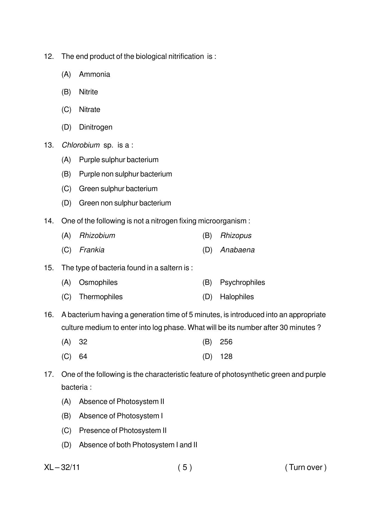 Odisha CPET MICROBIOLOGY 2020 Question Paper - Page 5