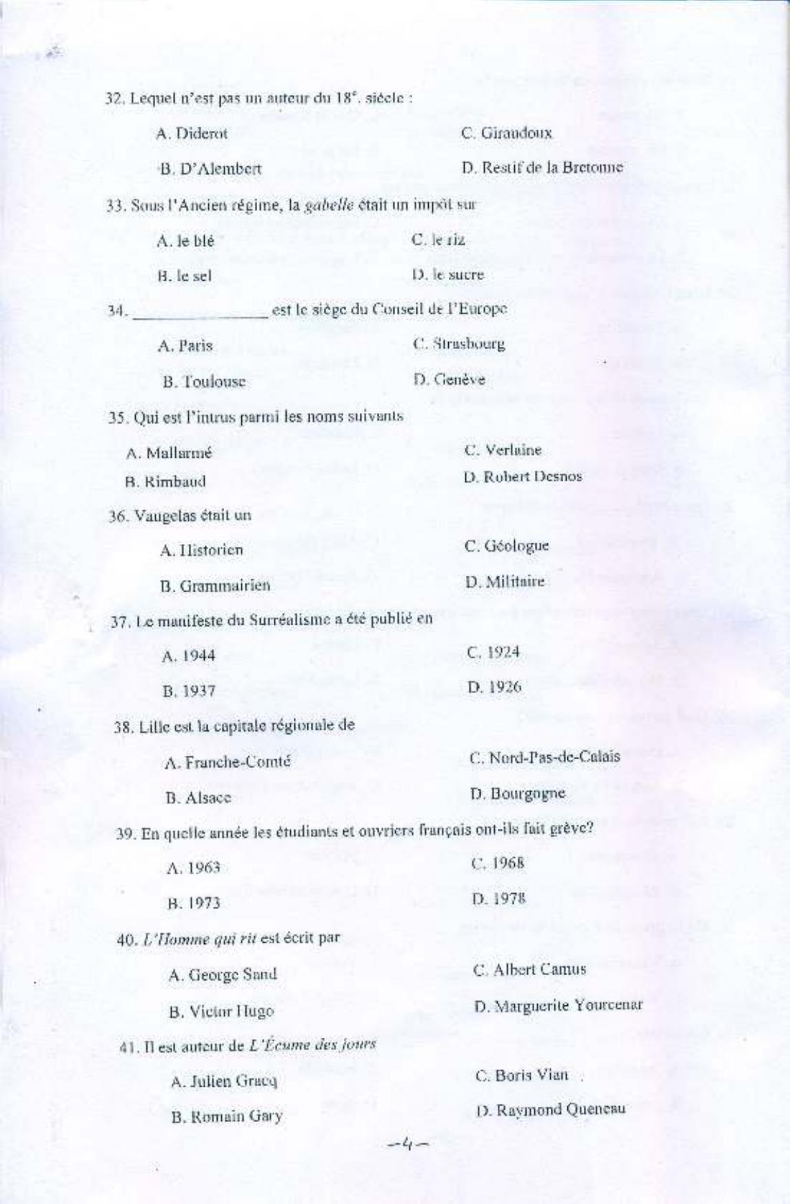 PU MPET French 2015 Question Paper - Page 5
