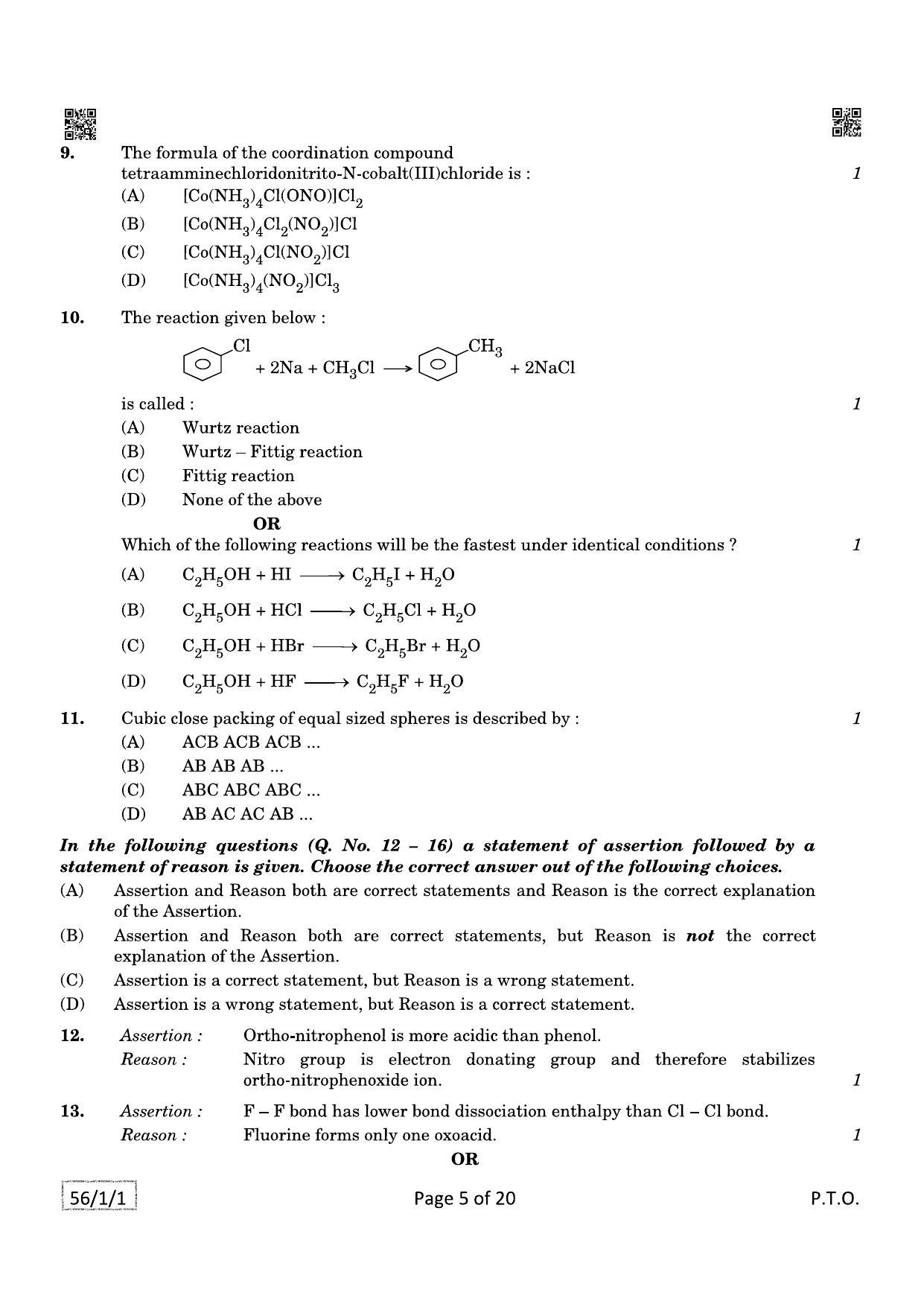 CBSE Class 12 QP_043_CHEMISTRY 2021 Compartment Question Paper - Page 5