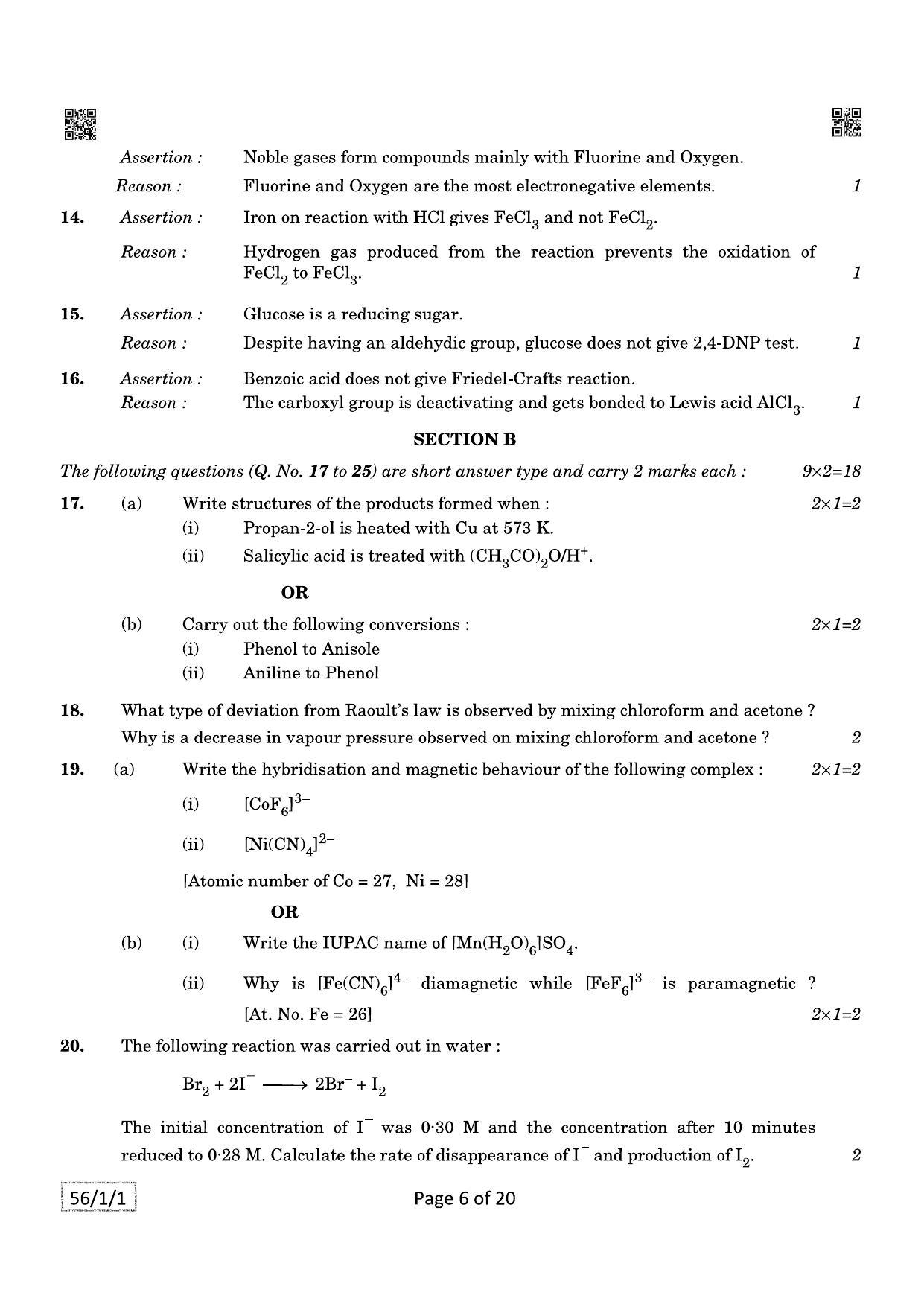 CBSE Class 12 QP_043_CHEMISTRY 2021 Compartment Question Paper - Page 6