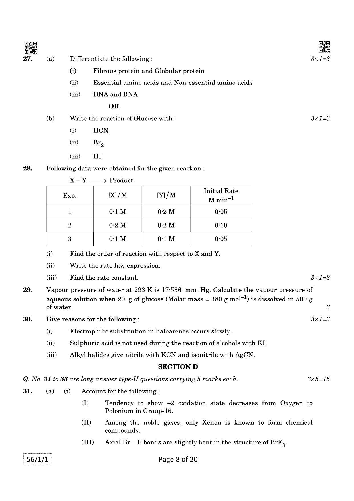 CBSE Class 12 QP_043_CHEMISTRY 2021 Compartment Question Paper - Page 8