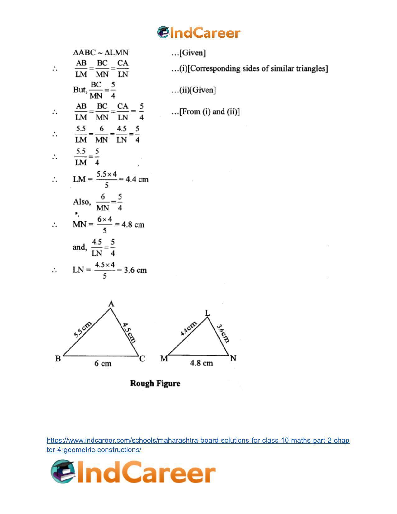 Maharashtra Board Solutions for Class 10-Maths (Part 2): Chapter 4- Geometric Constructions - Page 3
