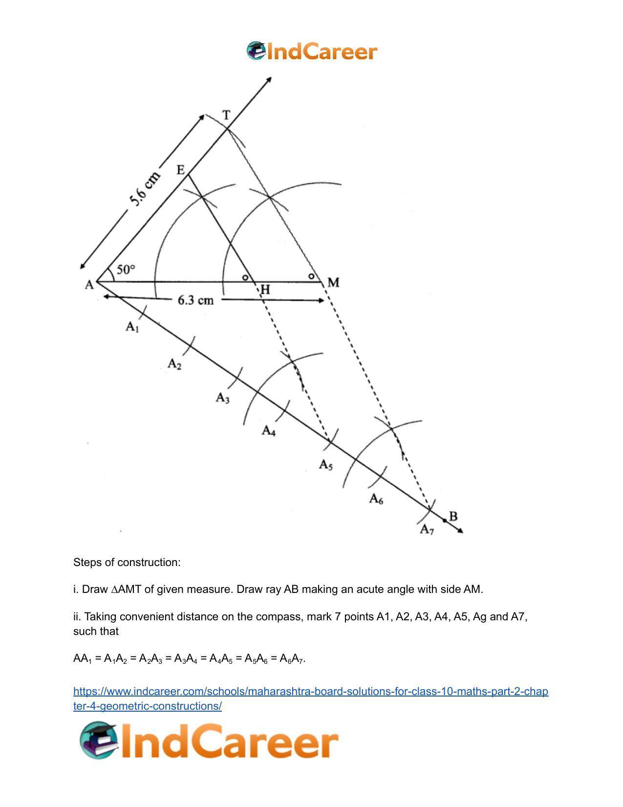 Maharashtra Board Solutions for Class 10-Maths (Part 2): Chapter 4- Geometric Constructions - Page 10