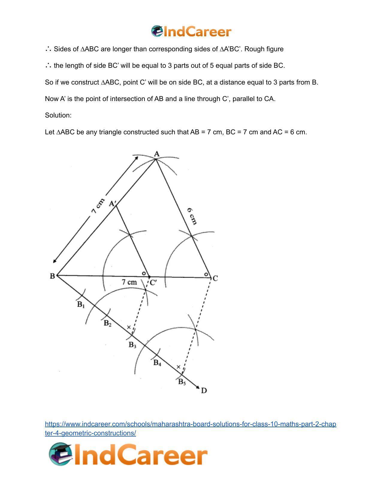 Maharashtra Board Solutions for Class 10-Maths (Part 2): Chapter 4- Geometric Constructions - Page 13