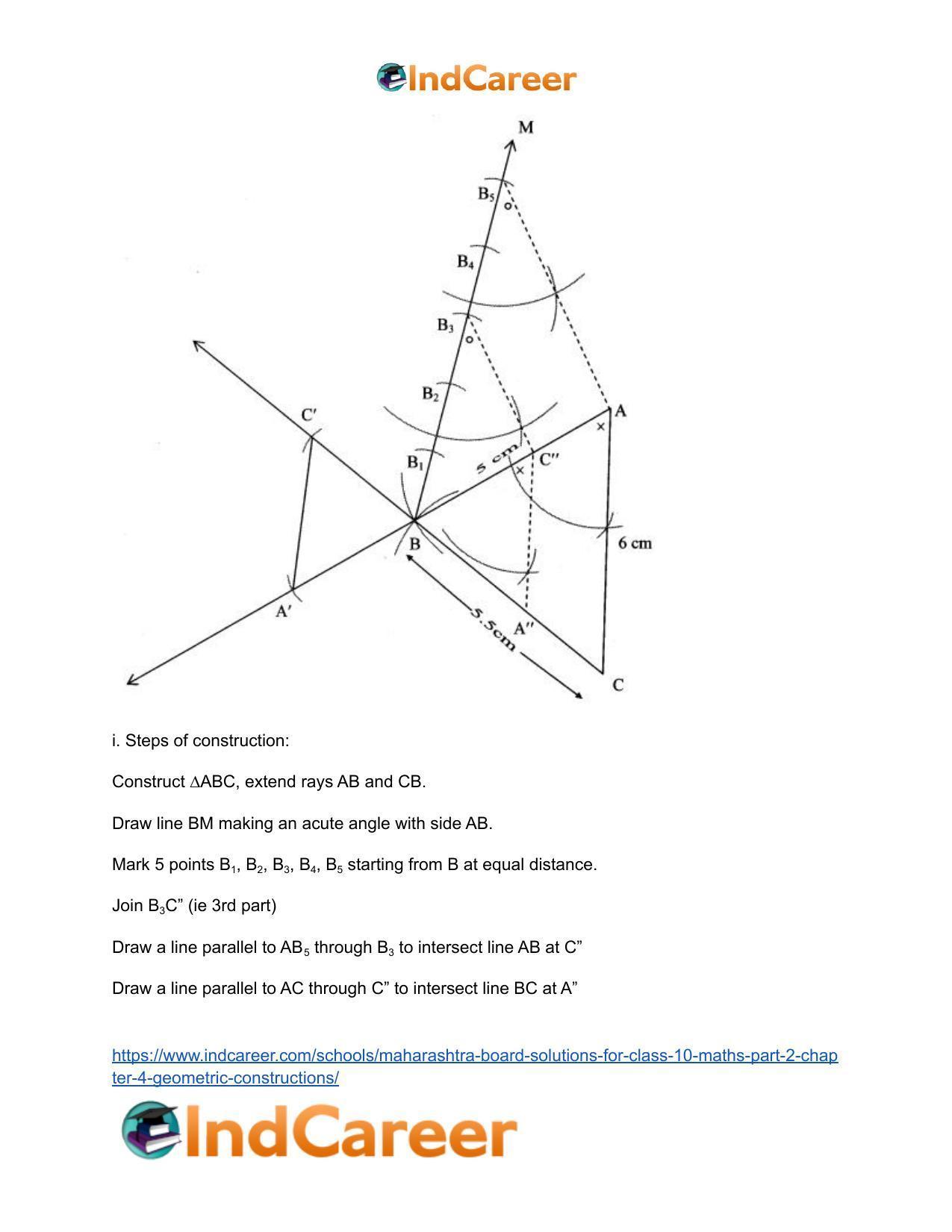 Maharashtra Board Solutions for Class 10-Maths (Part 2): Chapter 4- Geometric Constructions - Page 15