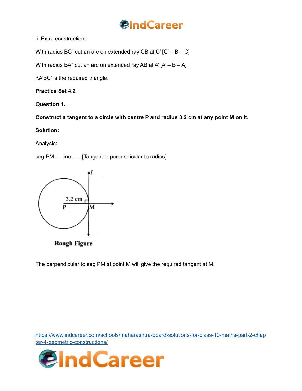 Maharashtra Board Solutions for Class 10-Maths (Part 2): Chapter 4- Geometric Constructions - Page 16