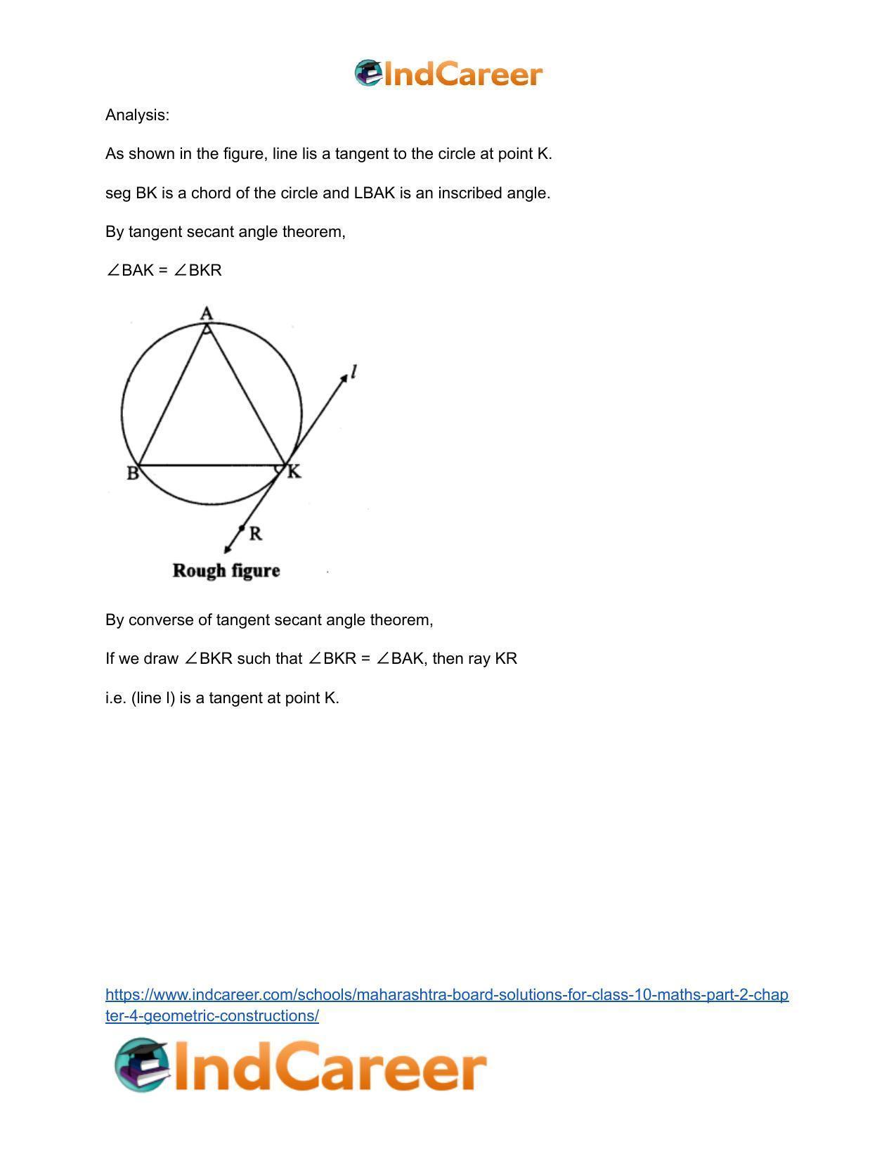 Maharashtra Board Solutions for Class 10-Maths (Part 2): Chapter 4- Geometric Constructions - Page 19
