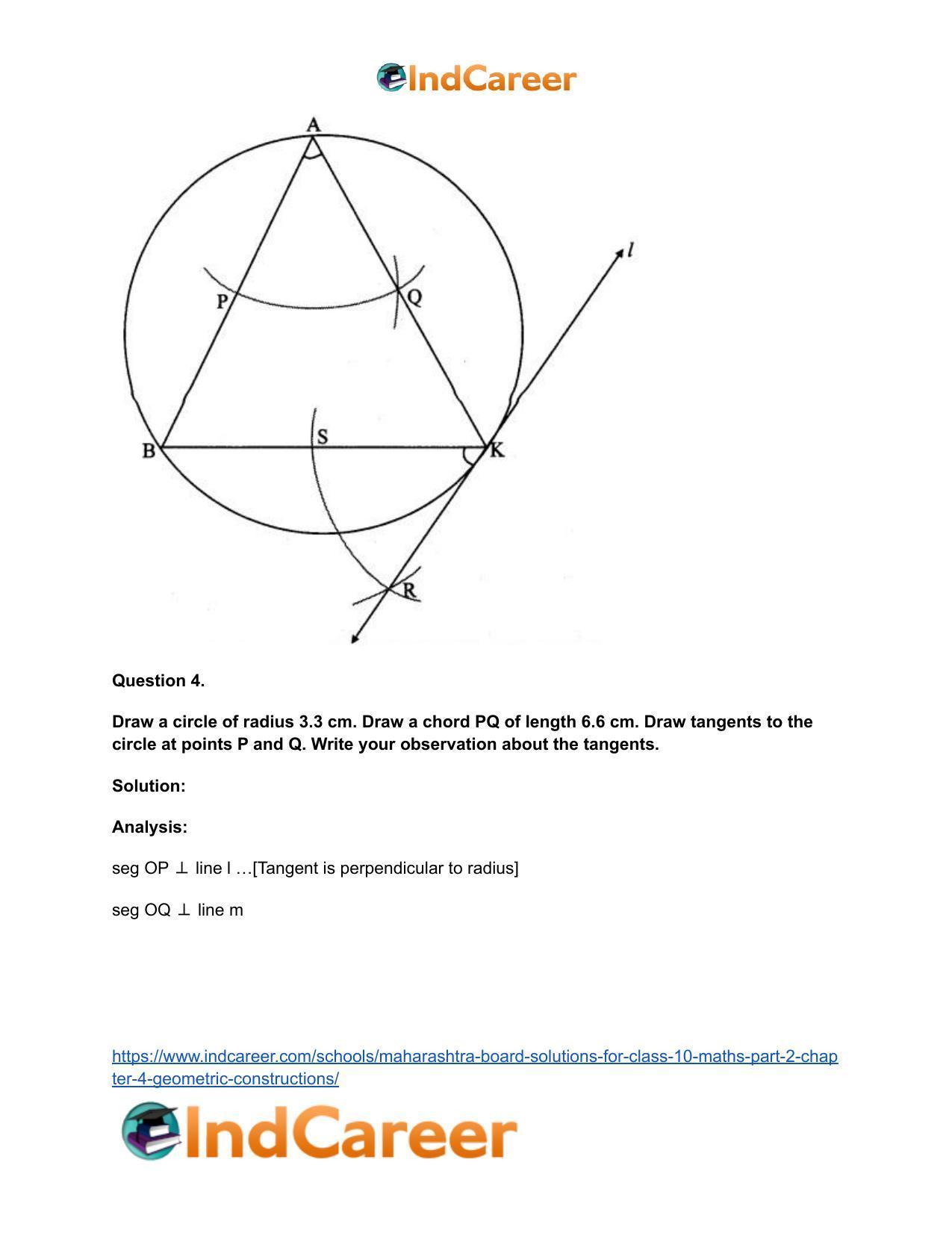 Maharashtra Board Solutions for Class 10-Maths (Part 2): Chapter 4- Geometric Constructions - Page 20