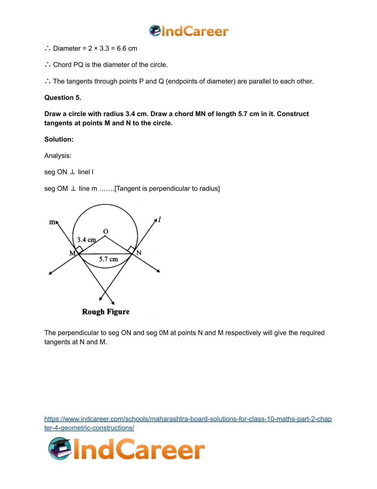 Maharashtra Board Solutions for Class 10-Maths (Part 2): Chapter 4- Geometric Constructions - Page 22