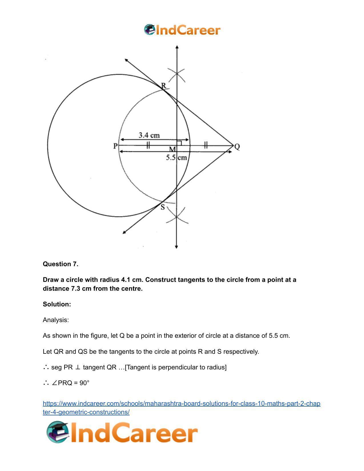 Maharashtra Board Solutions for Class 10-Maths (Part 2): Chapter 4- Geometric Constructions - Page 25