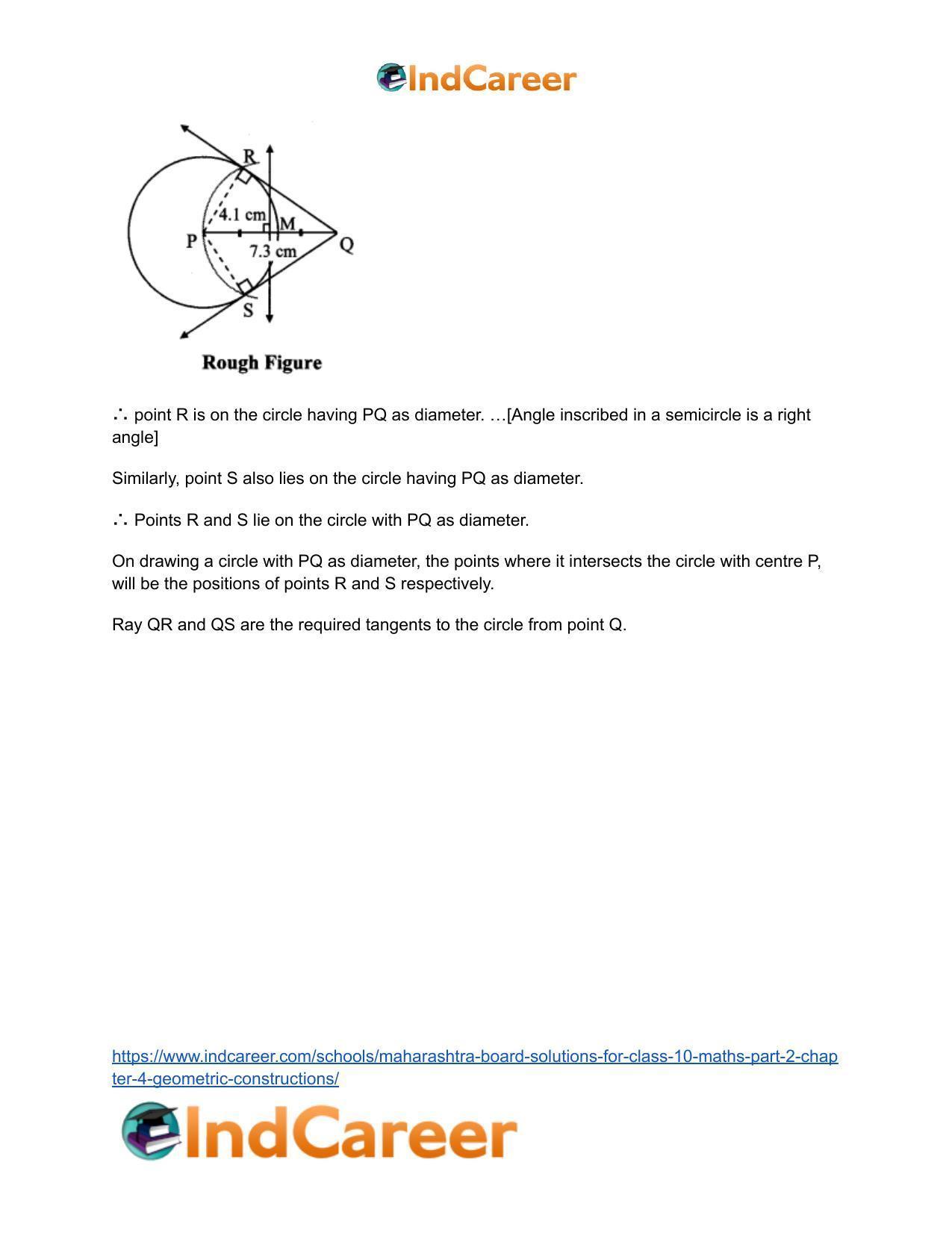 Maharashtra Board Solutions for Class 10-Maths (Part 2): Chapter 4- Geometric Constructions - Page 26