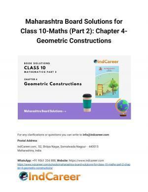 Maharashtra Board Solutions for Class 10-Maths (Part 2): Chapter 4- Geometric Constructions