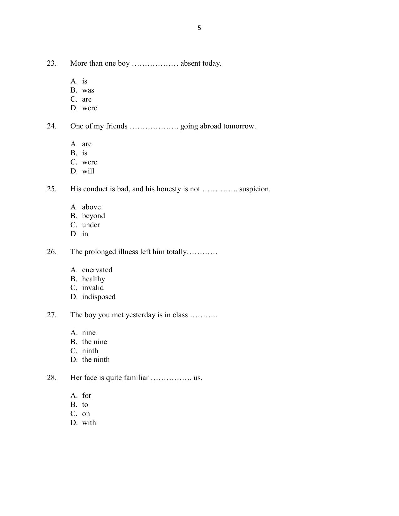 CUSAT CAT 2016 5 year LLB Question Paper - Page 5