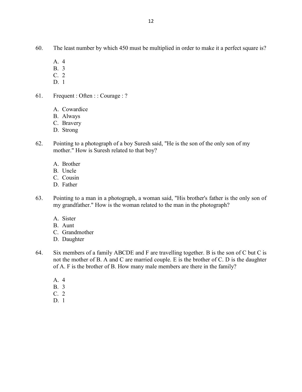 CUSAT CAT 2016 5 year LLB Question Paper - Page 12