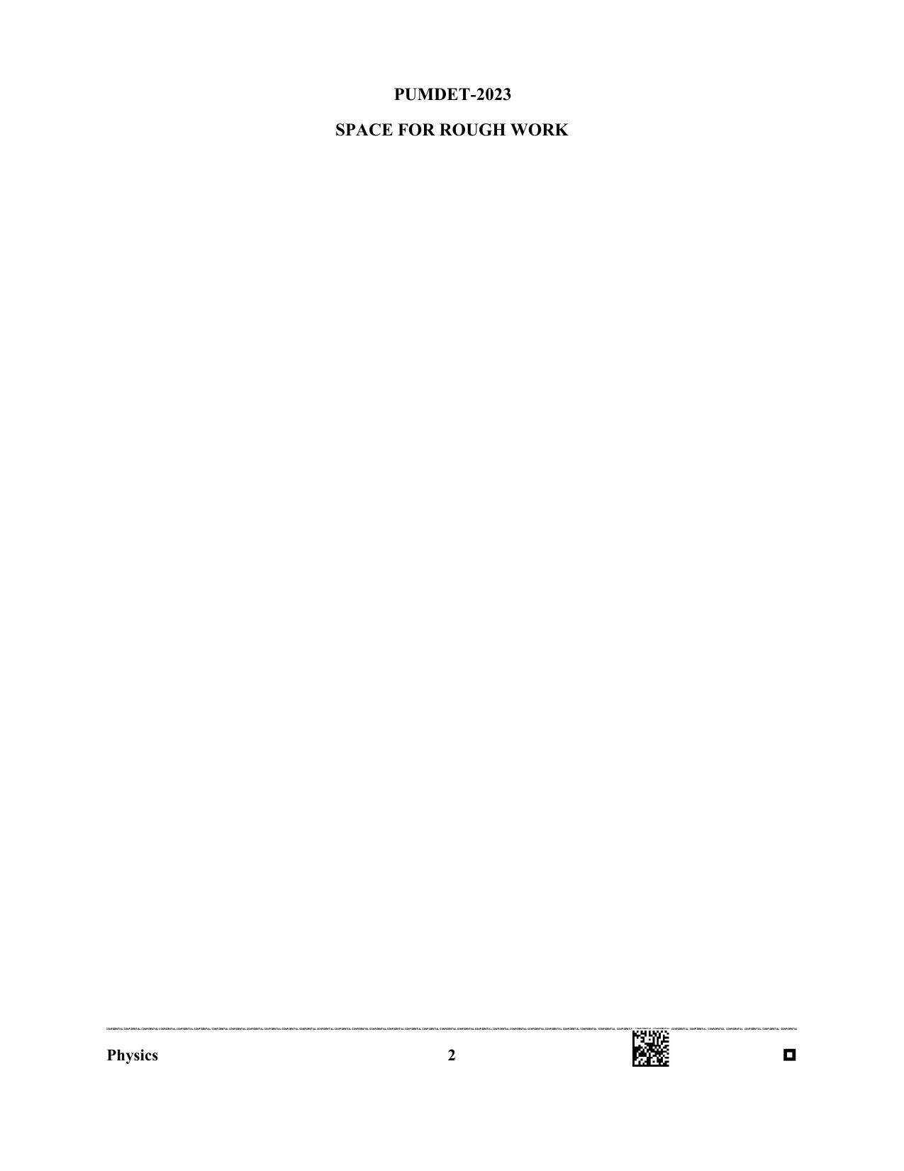 PUBDET 2023 Physics/Astrophysics 1 Question Paper - Page 2