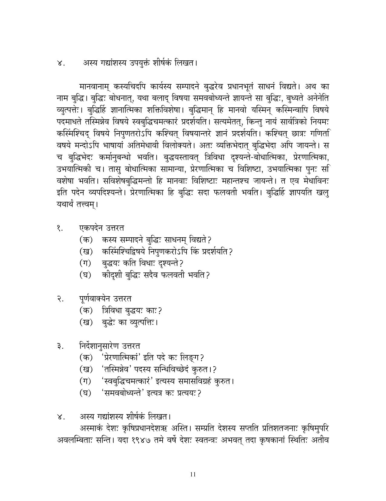 CBSE Worksheets for Class 10 Sanskrit Assignment 7 - Page 11