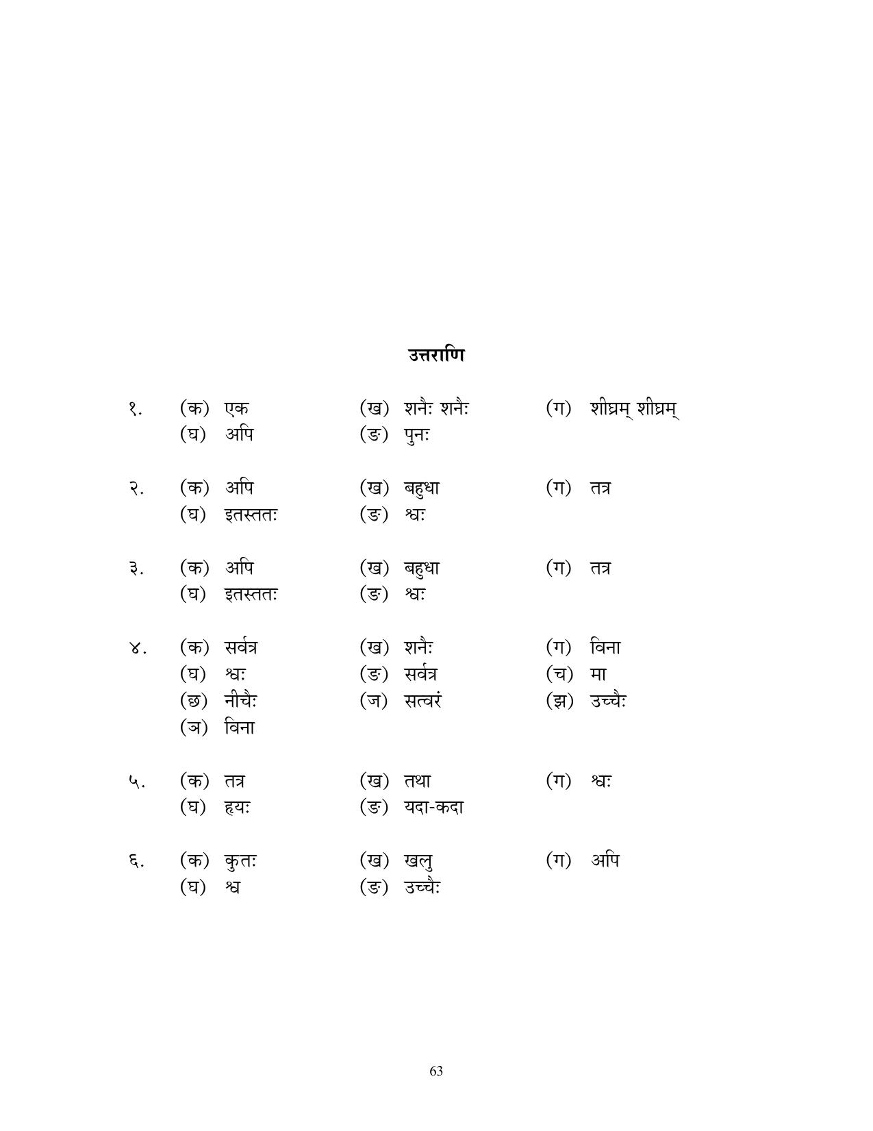CBSE Worksheets for Class 10 Sanskrit Assignment 7 - Page 63