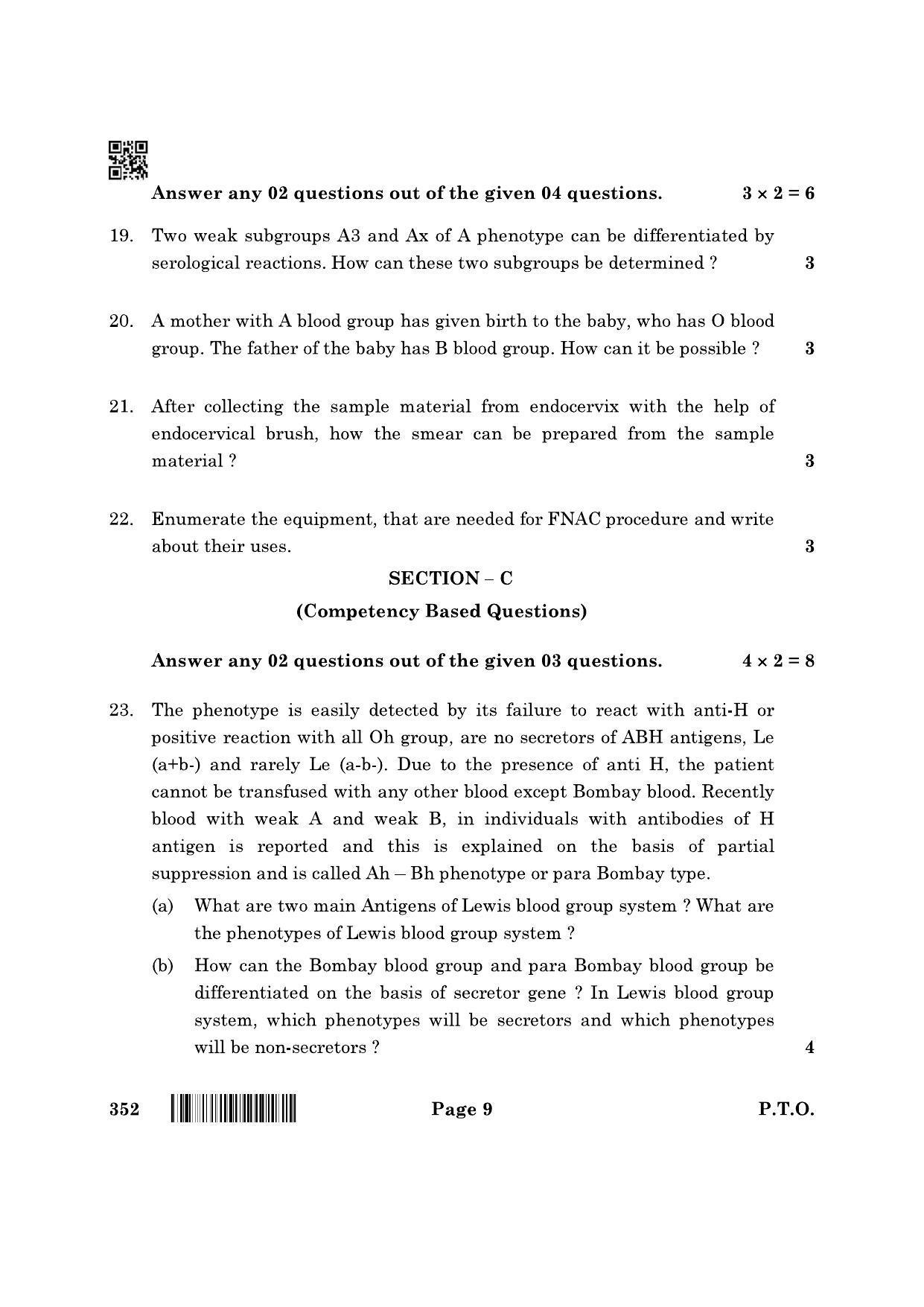 CBSE Class 12 352_Medical Diagnostics 2022 Question Paper - Page 9