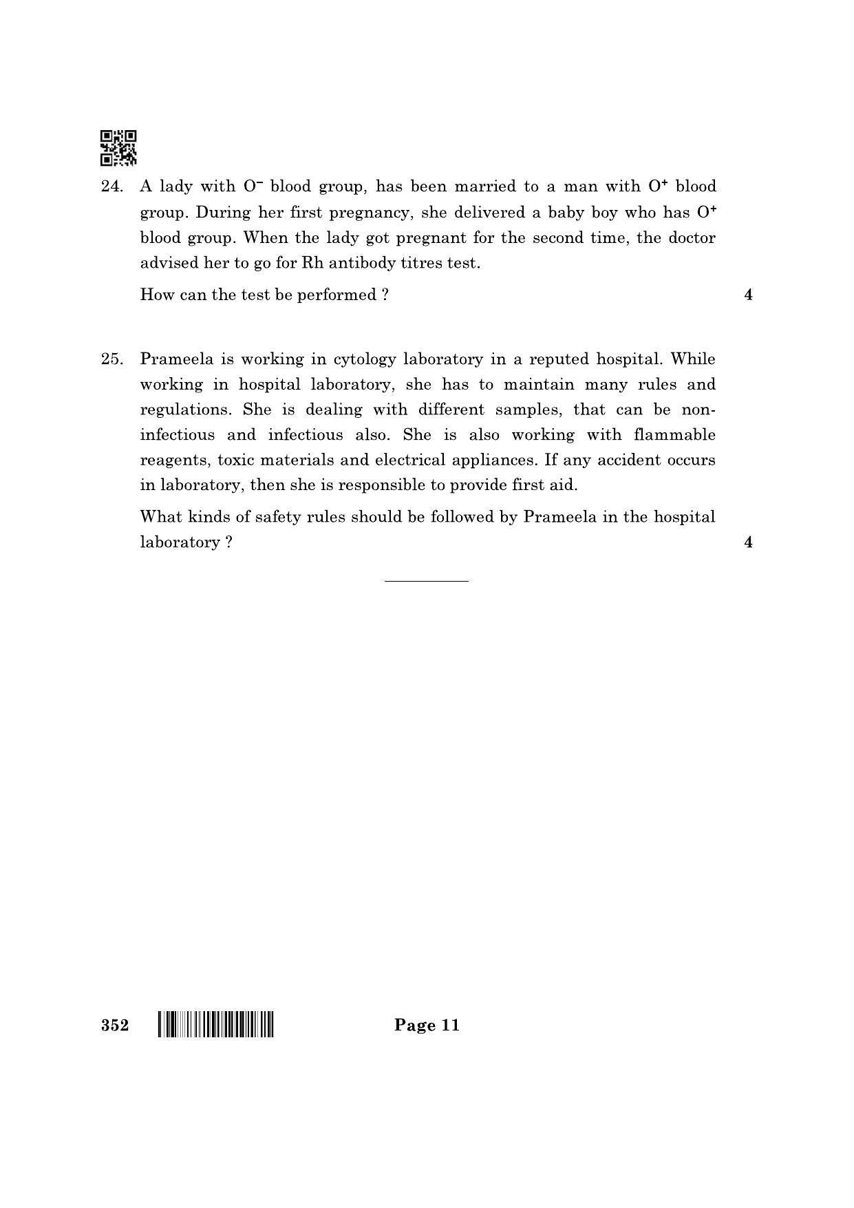 CBSE Class 12 352_Medical Diagnostics 2022 Question Paper - Page 11