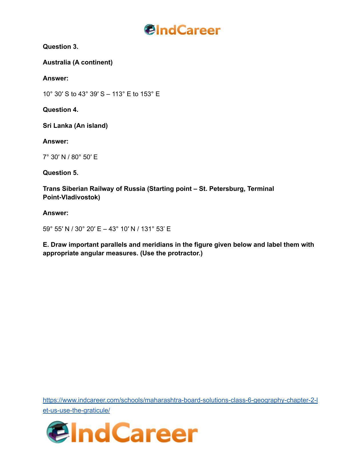 Maharashtra Board Solutions Class 6-Geography: Chapter 2- Let us Use the Graticule - Page 7