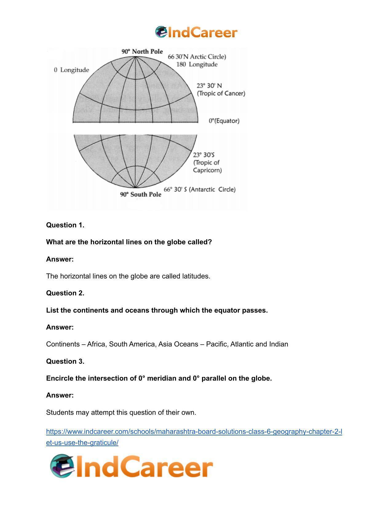 Maharashtra Board Solutions Class 6-Geography: Chapter 2- Let us Use the Graticule - Page 10