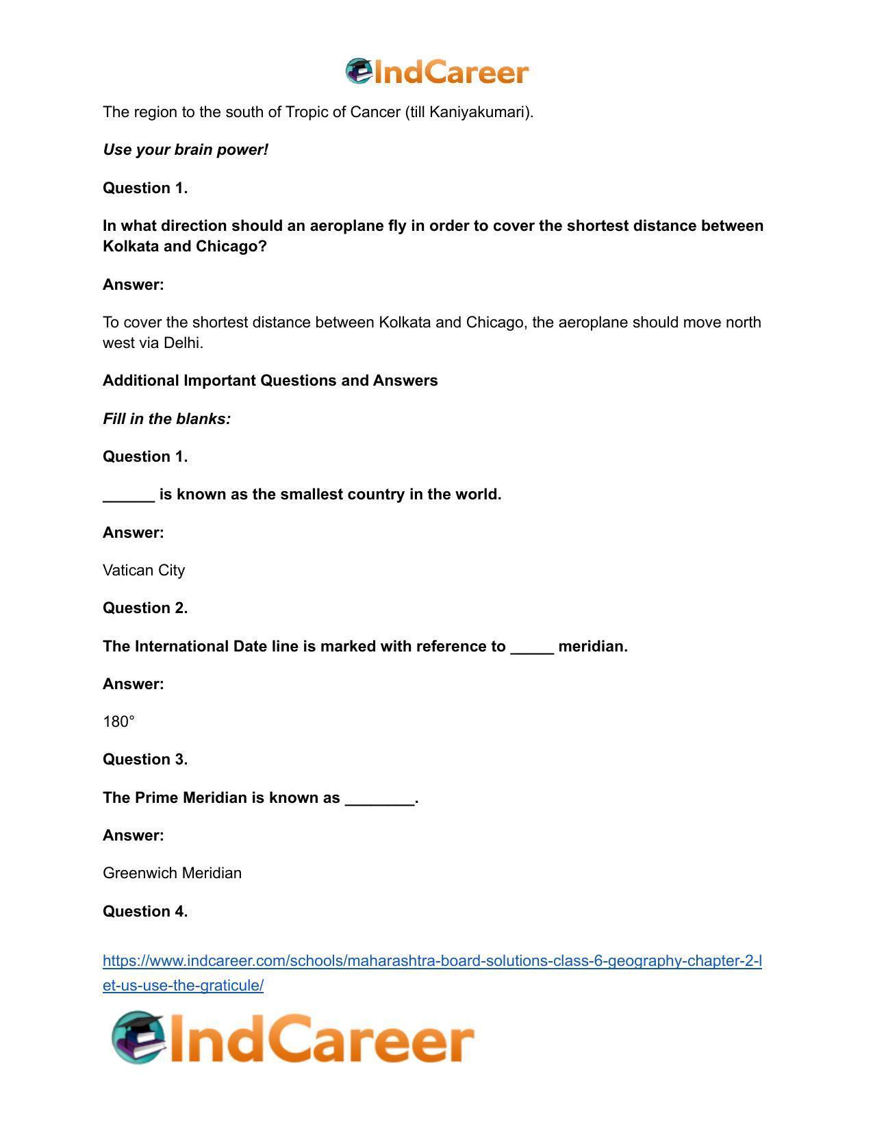 Maharashtra Board Solutions Class 6-Geography: Chapter 2- Let us Use the Graticule - Page 15