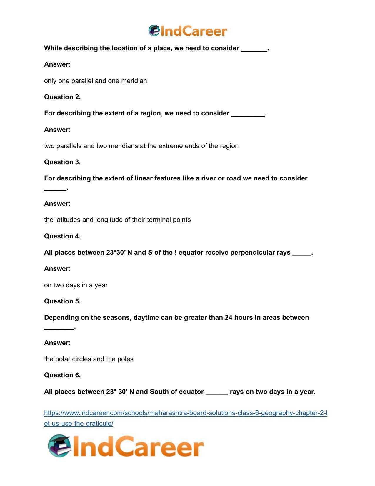 Maharashtra Board Solutions Class 6-Geography: Chapter 2- Let us Use the Graticule - Page 18