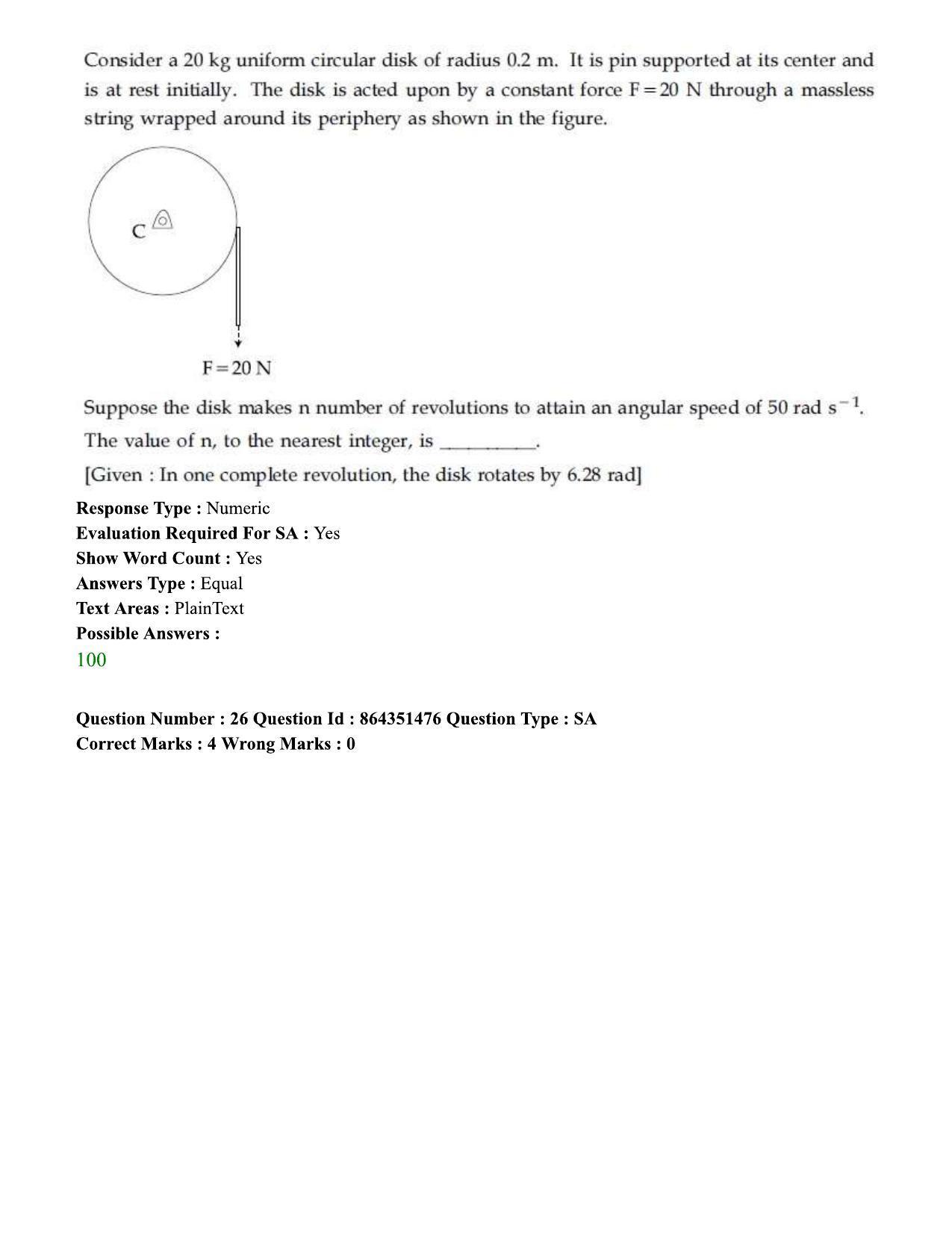 JEE Mains 2021: BTech EO (Shift 1) 16-03-2021 Question Paper - Page 31
