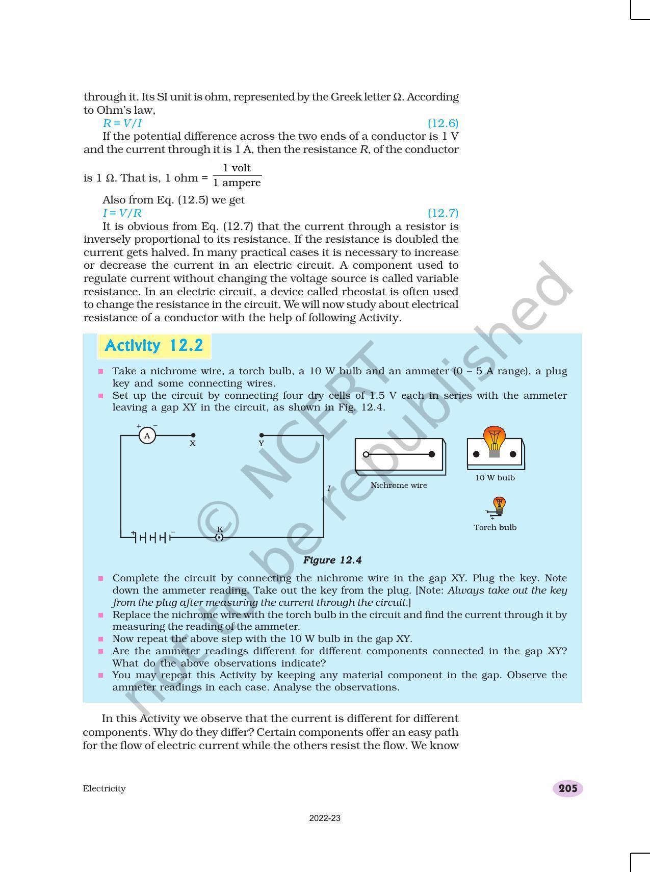 NCERT Book for Class 10 Science Chapter 12 Electricity - Page 7