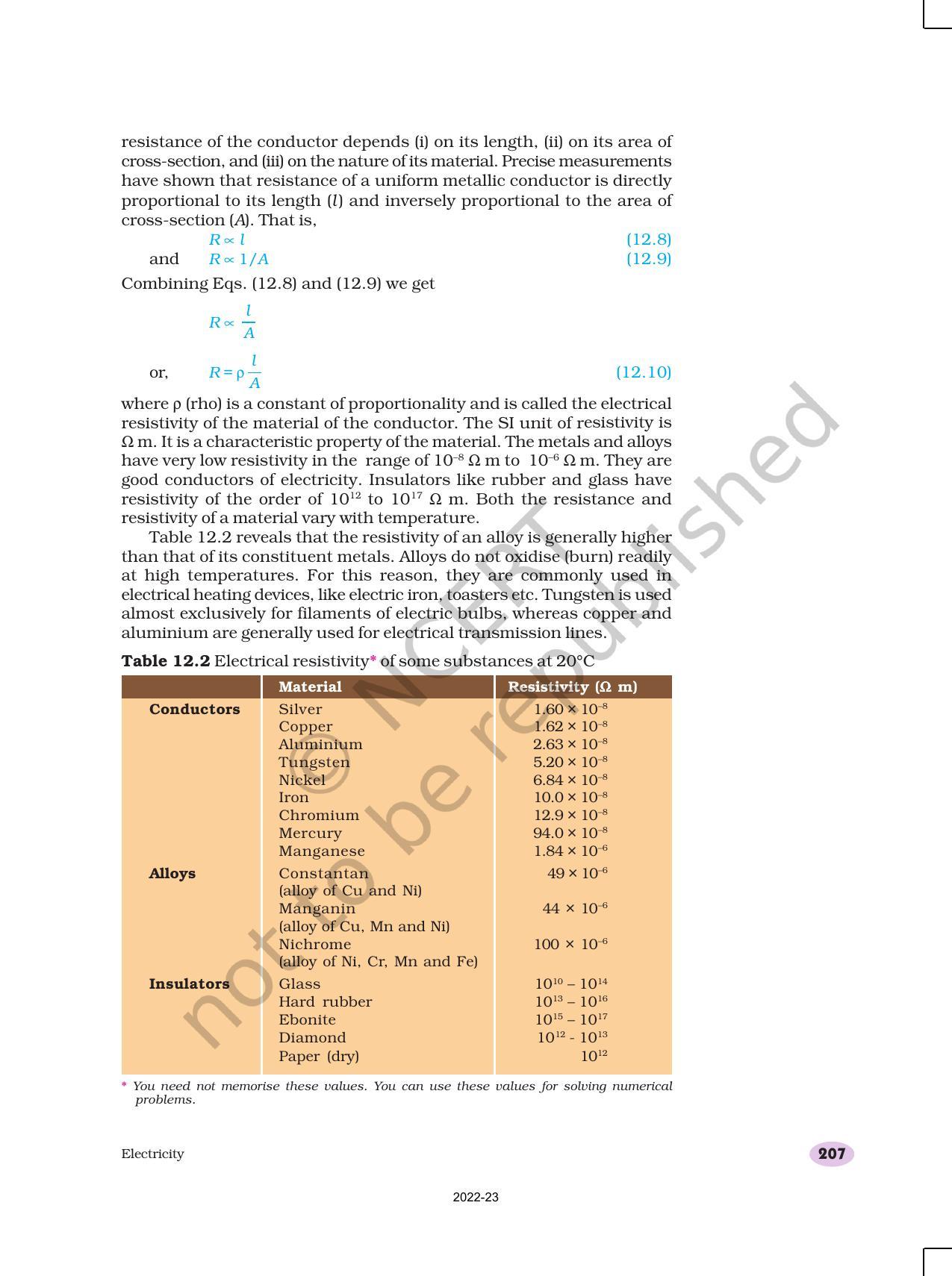 NCERT Book for Class 10 Science Chapter 12 Electricity - Page 9