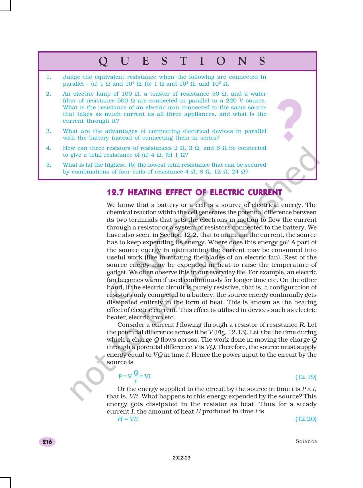 NCERT Book for Class 10 Science Chapter 12 Electricity - Page 18