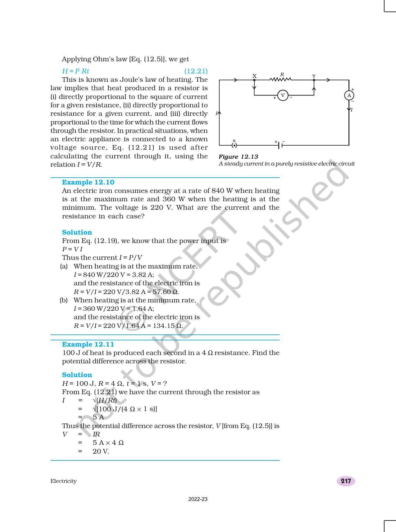 NCERT Book for Class 10 Science Chapter 12 Electricity - Page 19