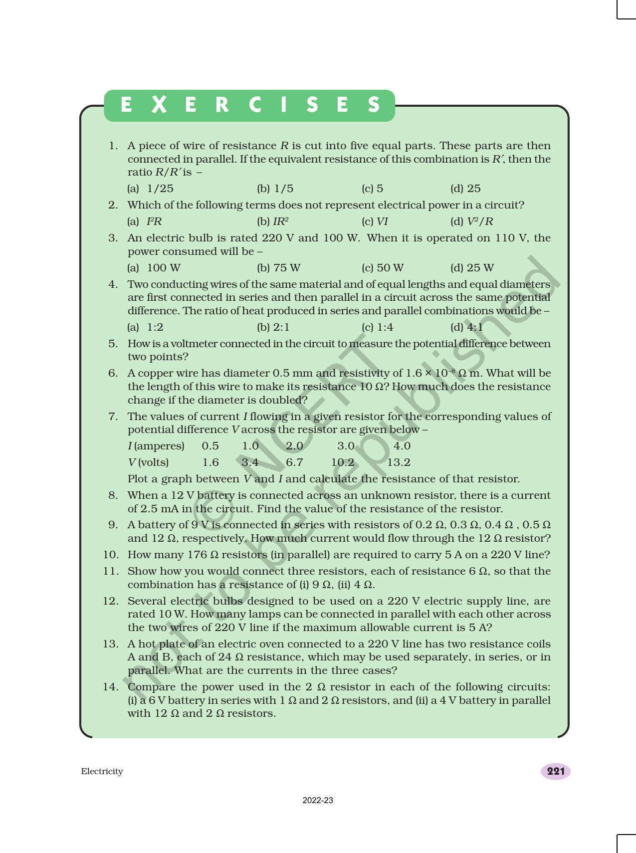 NCERT Book for Class 10 Science Chapter 12 Electricity - Page 23