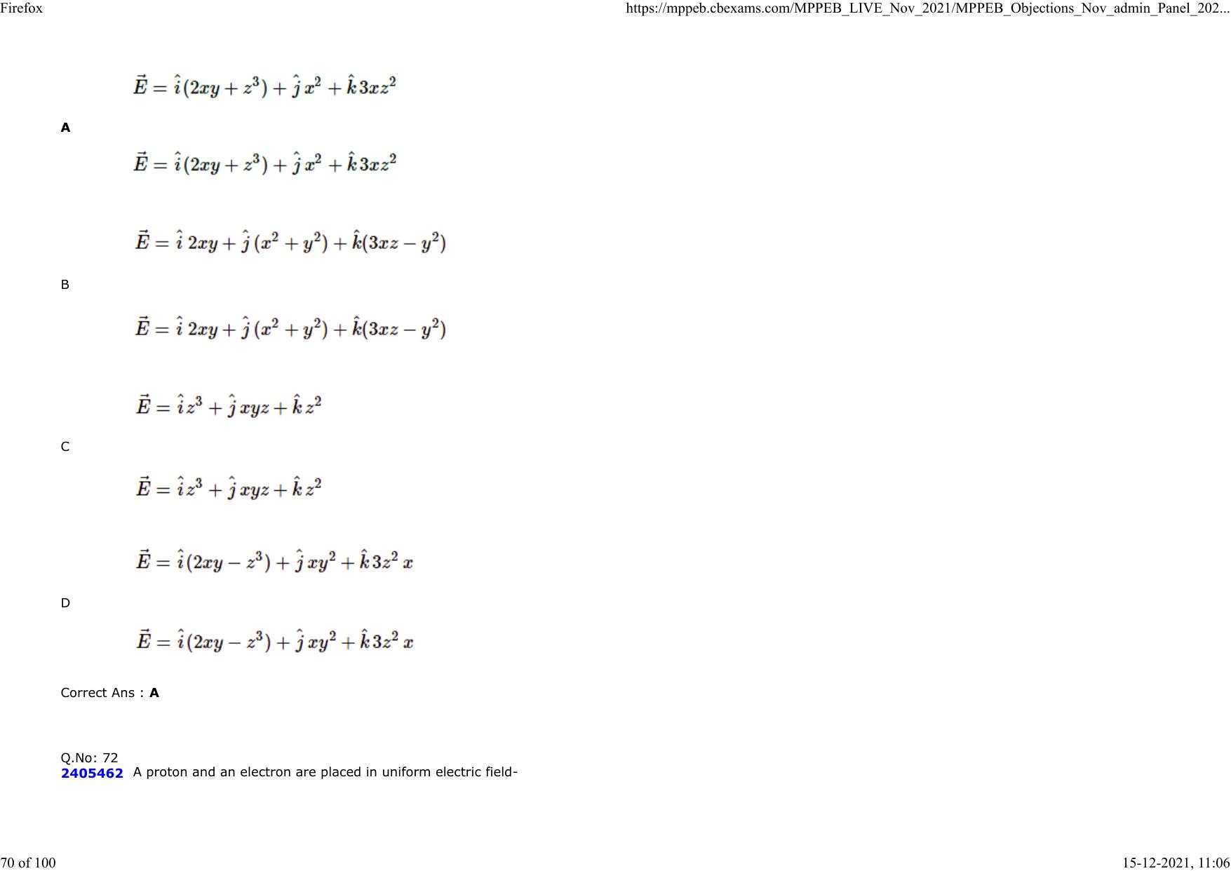 Diploma in Animal Husbandary Entrance Test 2021 Paper-I  - Page 70