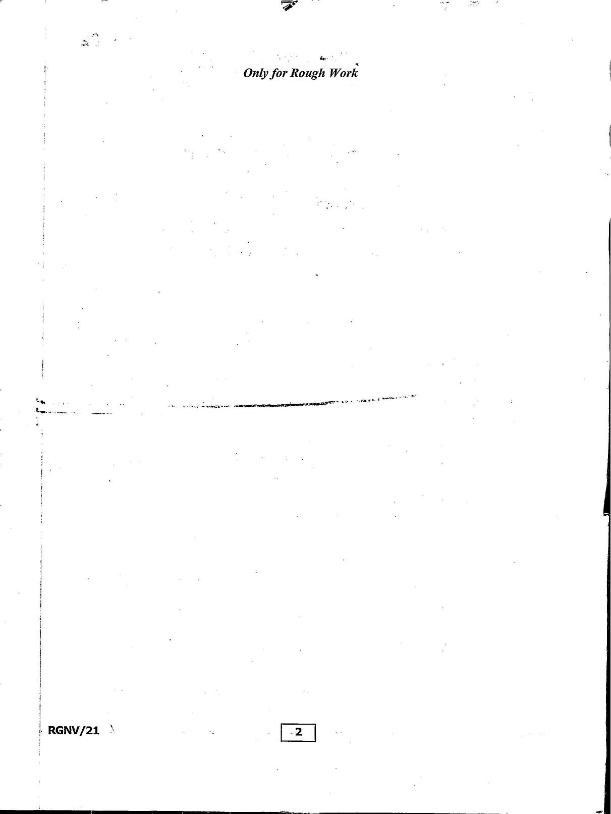 RGNV Entrance Exam 2021 Question Paper - Page 2