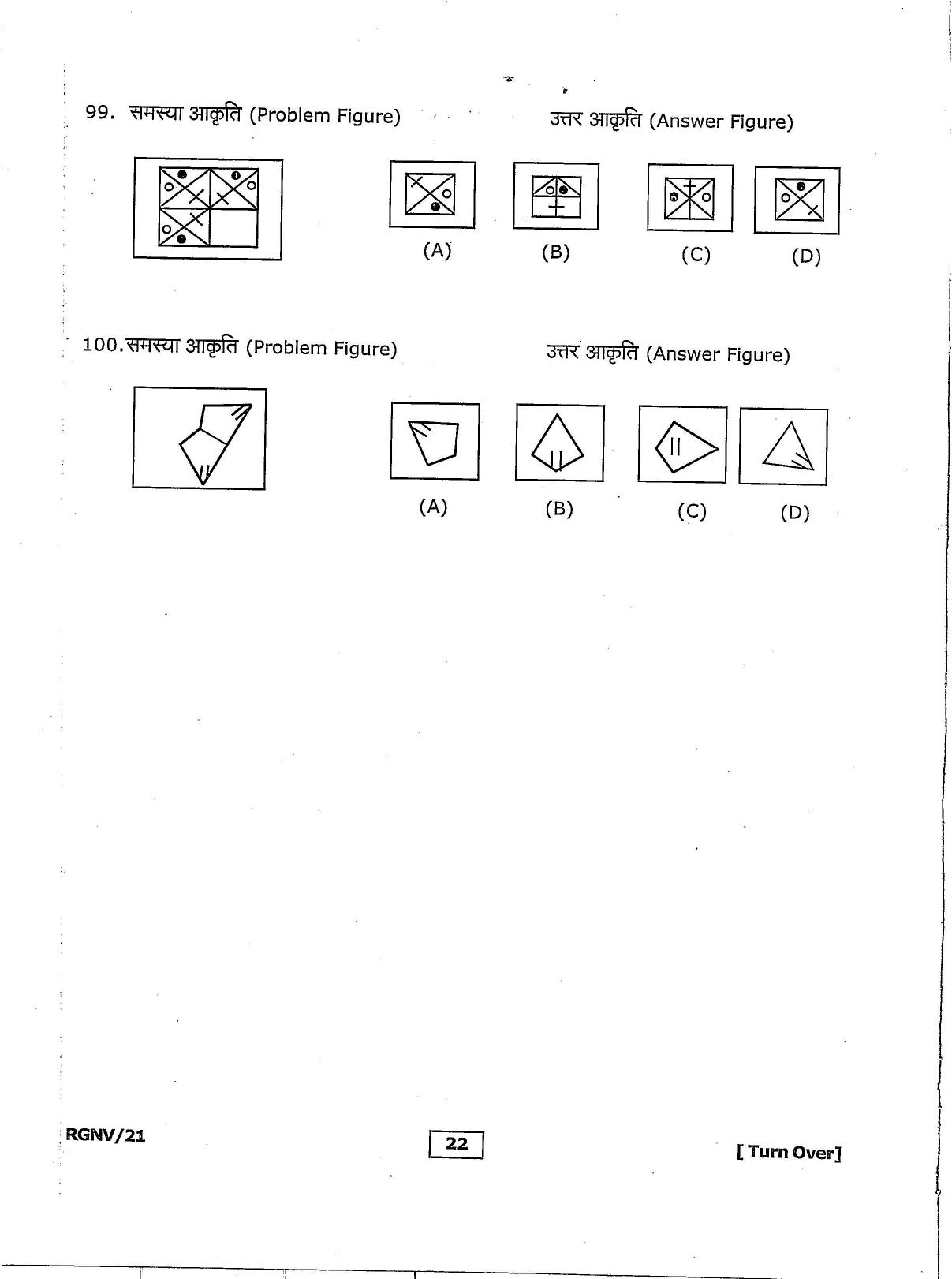 RGNV Entrance Exam 2021 Question Paper - Page 22