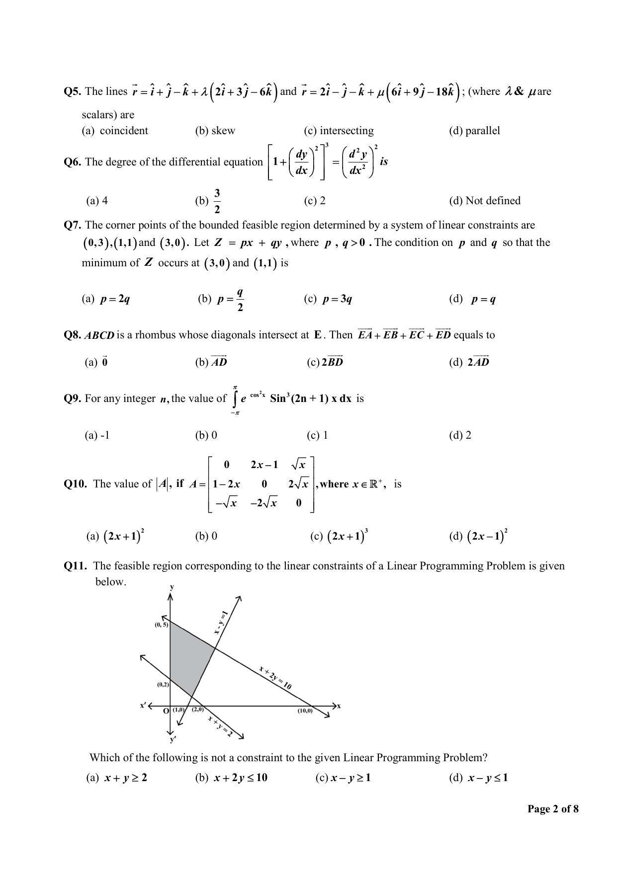 CBSE Class 12 Mathematics Sample Paper 2024 - Page 2