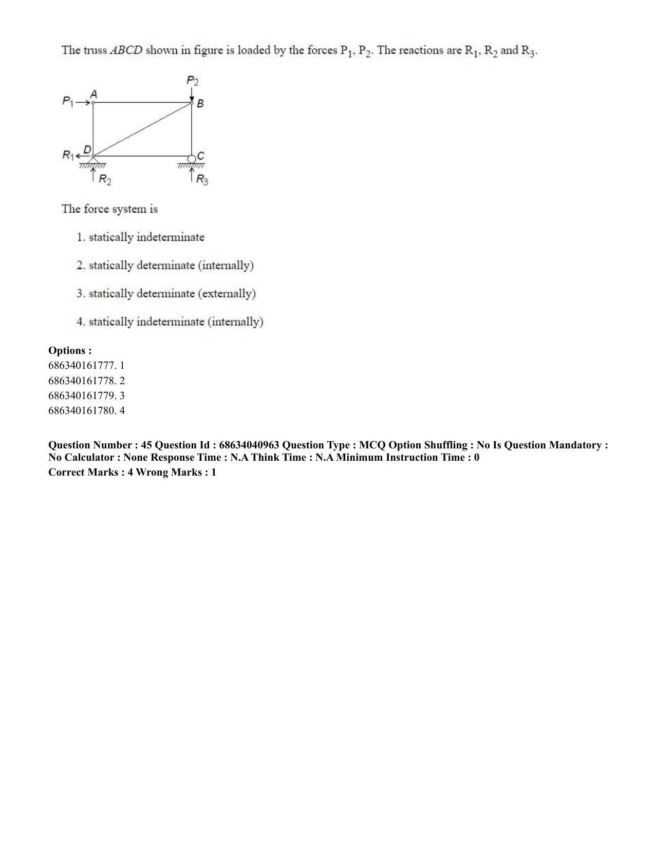 CUET PG 2023: MTQP02 – Civil, Structural & Transport Engg (Hin) - Shift 3 (30-06-2023) Question Paper - Page 46
