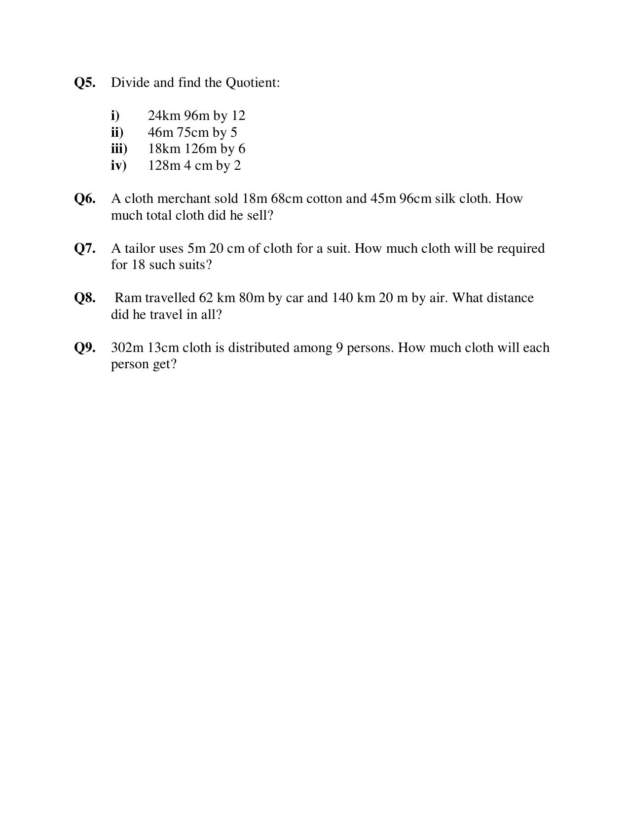 Worksheet for Class 4 Maths Assignment 17 - Page 2