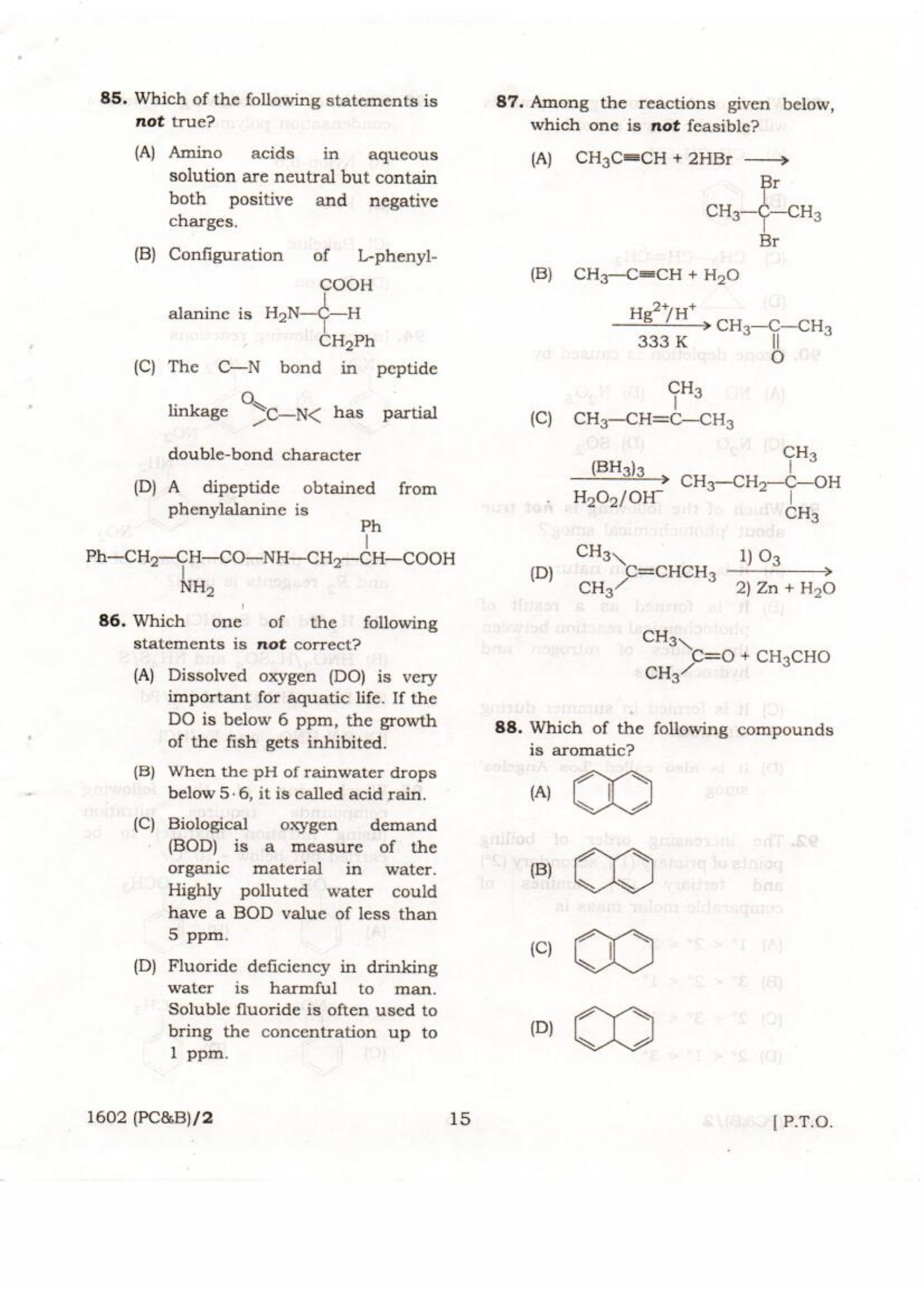 APJEE Physics, Chemistry & Biology 2016 Question Paper - Page 15