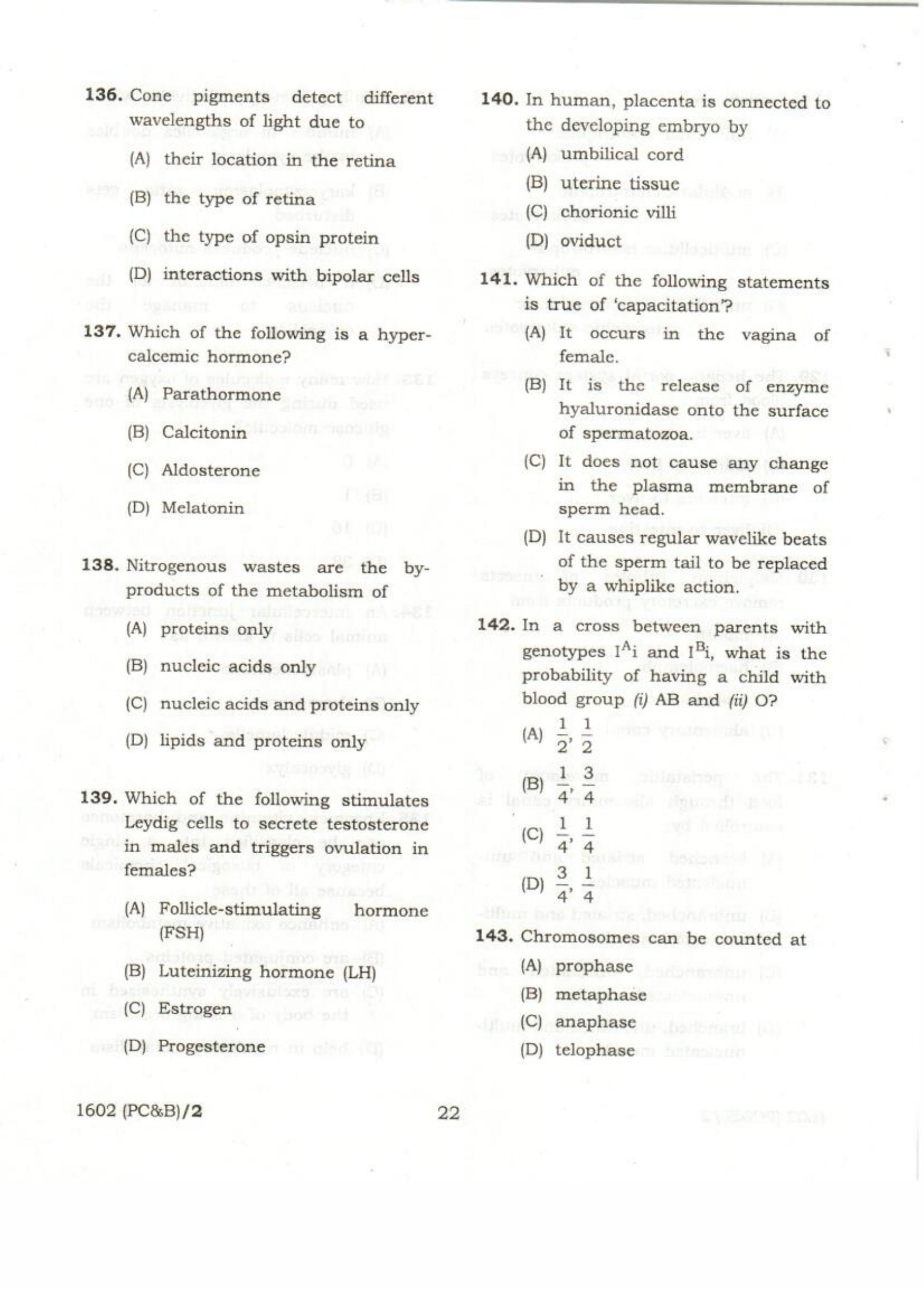 APJEE Physics, Chemistry & Biology 2016 Question Paper - Page 22