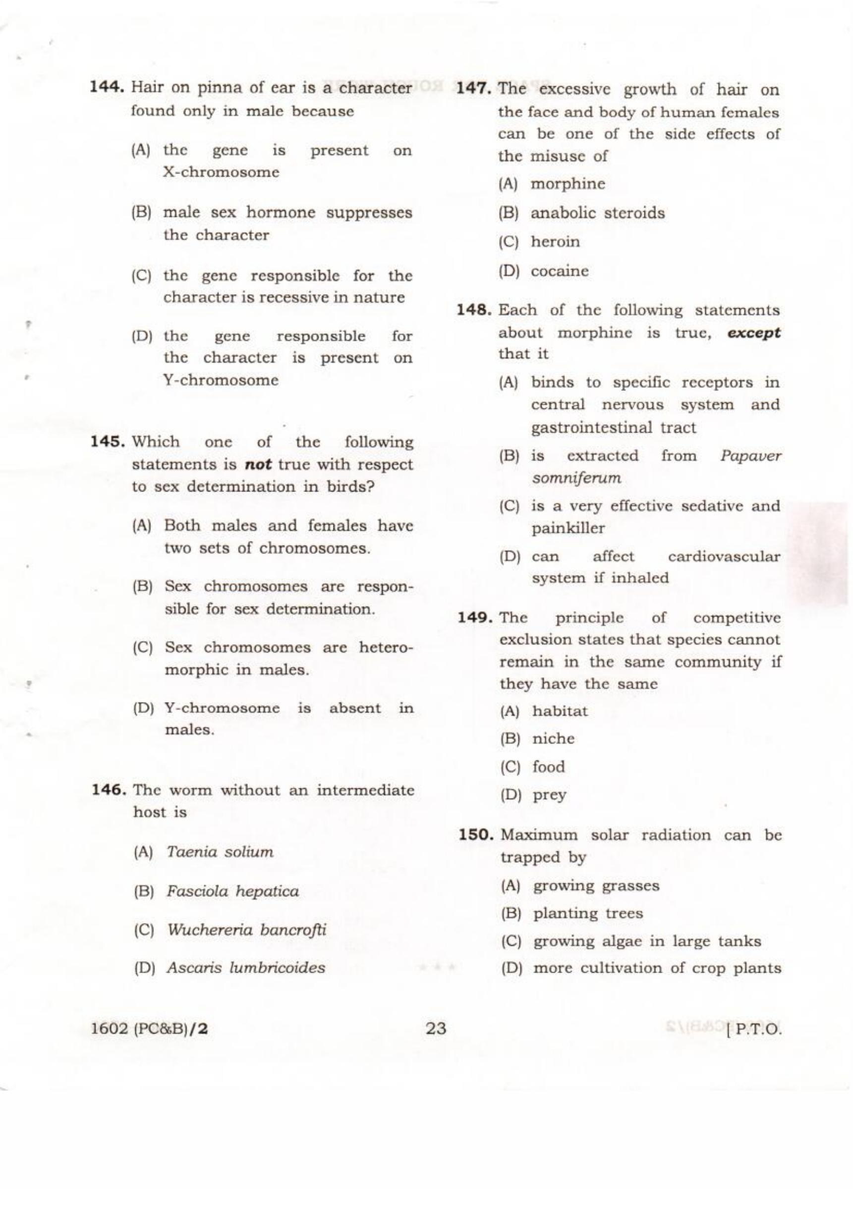 APJEE Physics, Chemistry & Biology 2016 Question Paper - Page 23