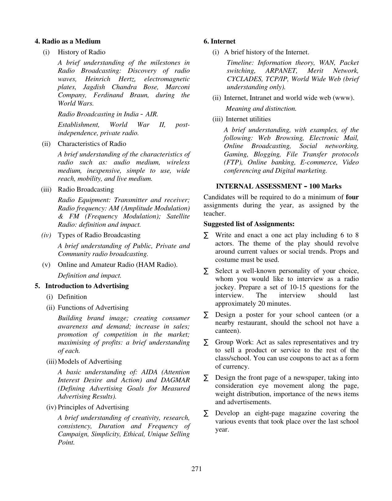 ICSE Mass Media and Communication Syllabus 2026 - Page 2