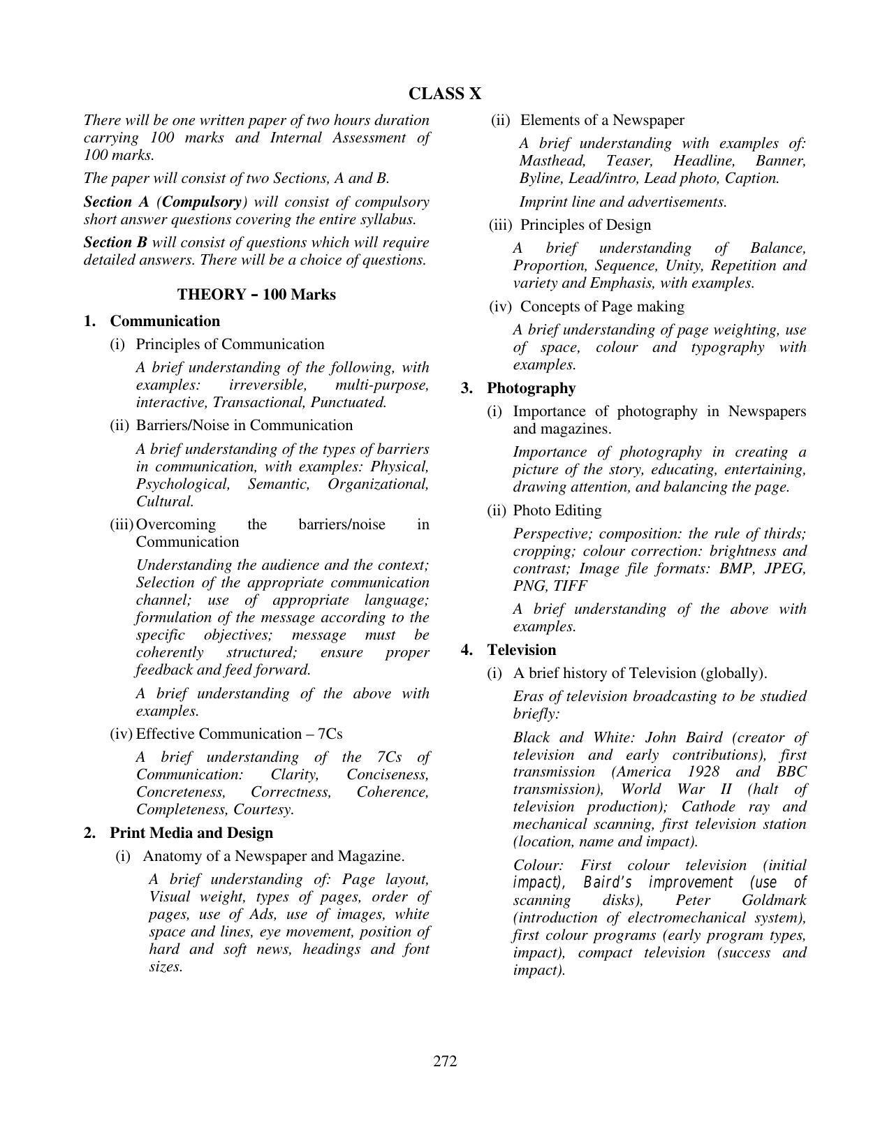 ICSE Mass Media and Communication Syllabus 2026 - Page 3