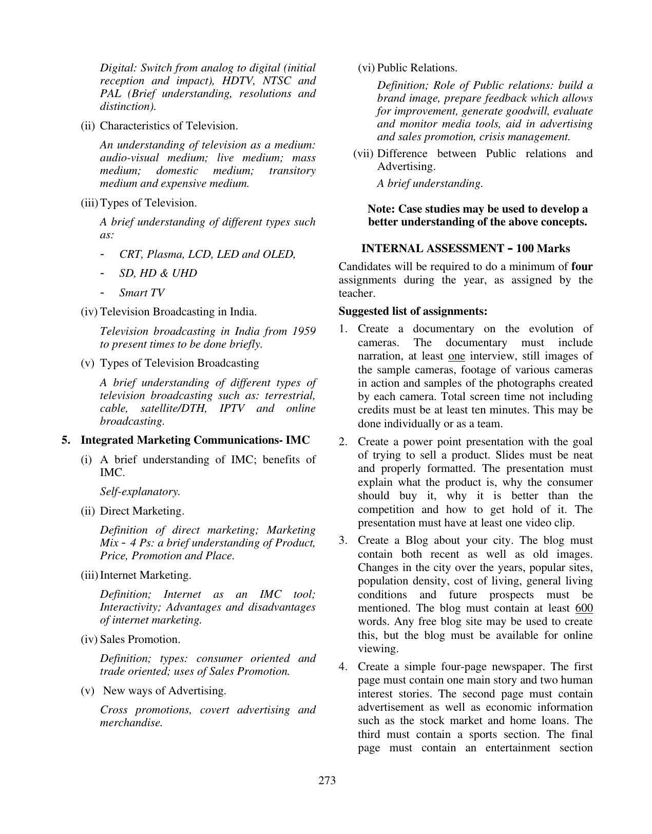 ICSE Mass Media and Communication Syllabus 2026 - Page 4